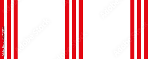 Vertical red and white stripes background. Seamless and repeating pattern. Christmas holiday Vector Pattern.