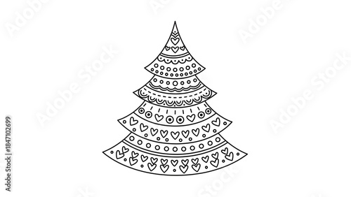 Decorative Christmas Tree Illustration.