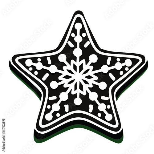 Three dimensional 3d snowflake winter vector illustration