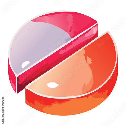 Red And Blue Sliced Medical Tablet For Healthcare Medicine Dosage Adjustment In Clinical Hospital Health Programs