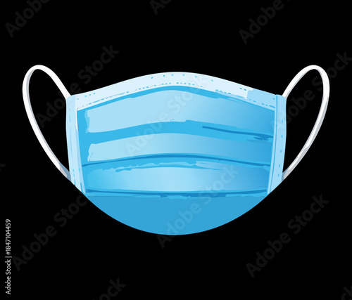 Disposable blue surgical mask with ear loops for medical hygiene and personal protection in healthcare environments