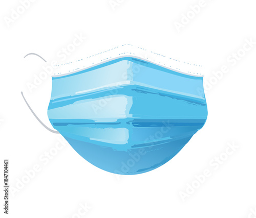 Light blue medical face mask for dental and surgical protection against infections and respiratory airborne particles