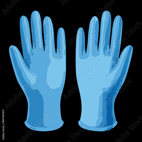 Professional blue nitrile medical gloves for healthcare examination and laboratory safety protection in clinical research settings