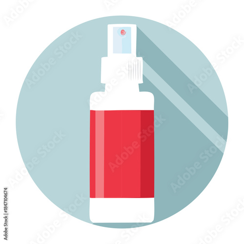 Spray bottle dispenser for antiseptic liquid or cleaning solution for personal hygiene and medical sanitation purposes