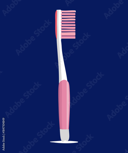 Pink manual toothbrush for daily oral hygiene and dental care routine for healthy teeth and gums protection