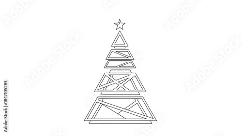 Geometric Christmas Tree Illustration.
