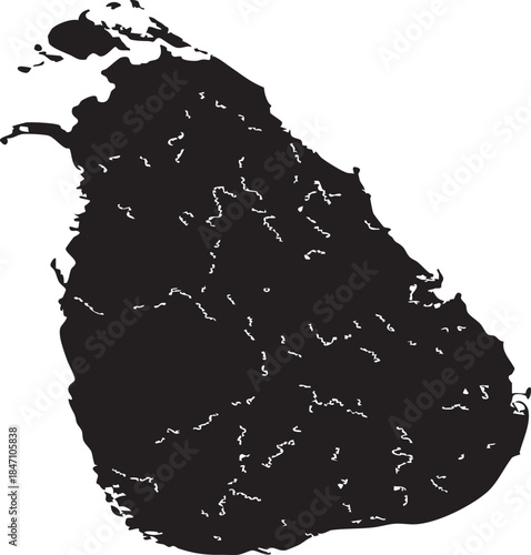 Sri Lanka Country Map Vector – Simple Geographic Map Design Print