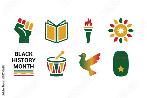 Black History Month Icon Set
