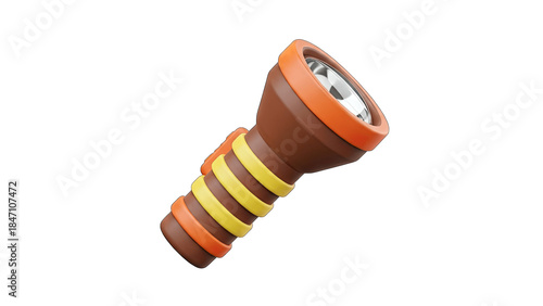 3D Flashlight Illustration on White Background