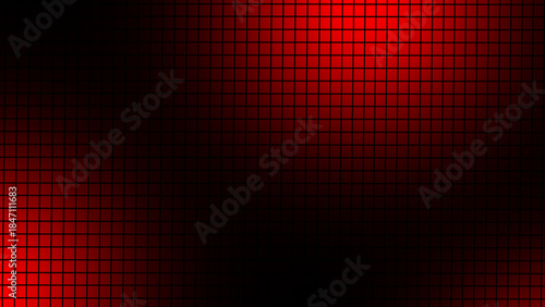 Dark red glowing square grid background with smooth gradient lighting creating modern futuristic texture for technology design digital interfaces and creative visual backdrops