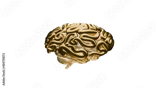 Animated artificial intelligence brain, glowing neural network with digital connections. Futuristic AI concept, machine learning, deep learning, data processing, innovation, technology background. Hig