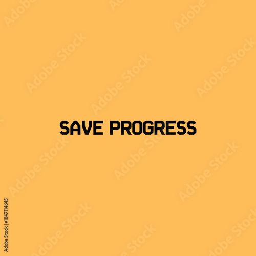 Digital Save Progress Notification on Warm Orange Screen