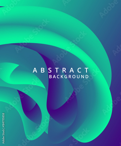 Striking vertical abstract background featuring vibrant three dimensional flowing neon green and deep purple gradient shapes creating dynamic modern digital art.