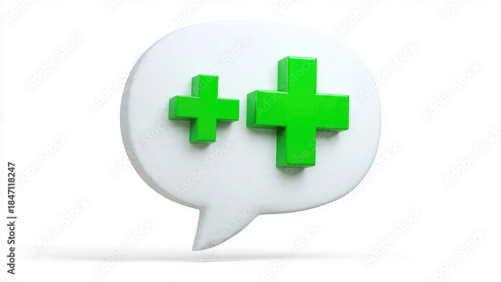 Fototapeta premium Speech Bubble with Plus Signs