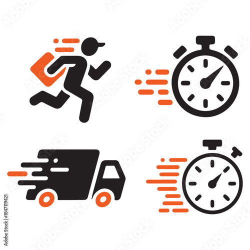 A visual representation depicting swift delivery services time constraints and the urgency of logistics operations