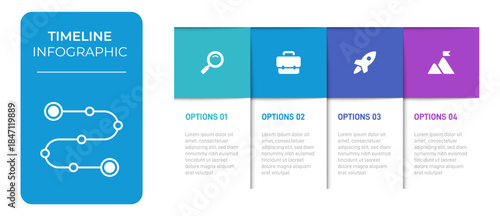 Progress bar featuring 4 arrow-shaped elements, symbolizing the four stages of business strategy and progression. Clean timeline infographic design template. Vector for mobile presentation.