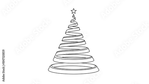Simple Christmas Tree Illustration.