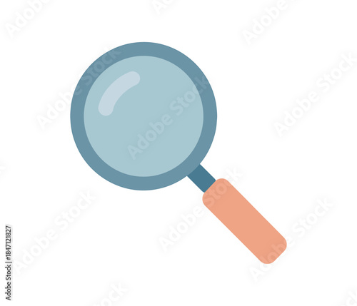 Simple search icon with magnifying glass in flat style