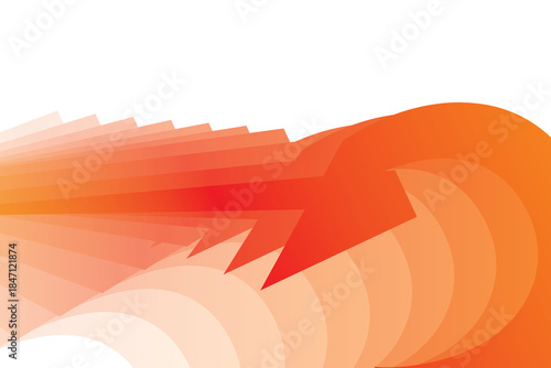Abstract orange vector illustration design featuring dynamic light waves, curve lines, and a warm yellow sun-like texture pattern background