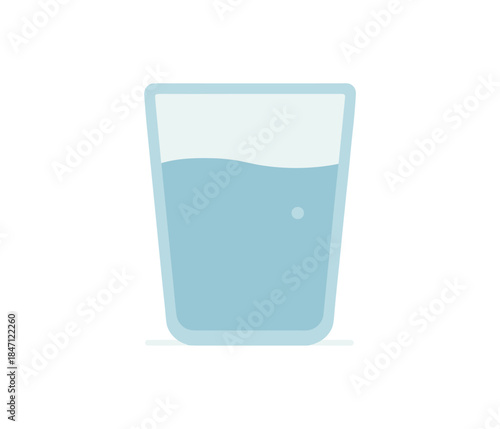 Minimalist glass of water on white background: clean and simple design