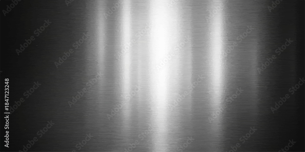 Fototapeta premium Polished silver brushed metal texture background with a shiny industrial stainless steel surface and grey metallic chrome reflection pattern