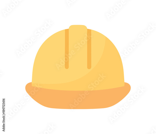 Minimalist yellow hard hat icon for construction and safety themes