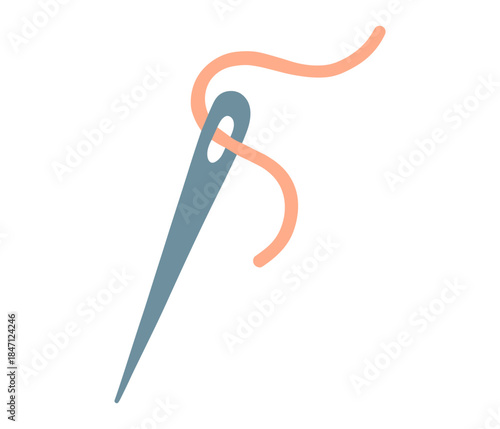 Minimalist needle and thread design for sewing and craft projects