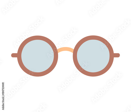 Minimalist round glasses in flat design style for fashion concepts