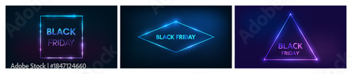 Black Friday inscription in neon frame