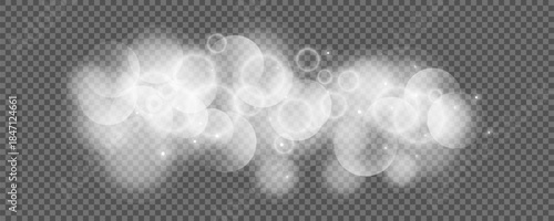 Bokeh circles on transparent background