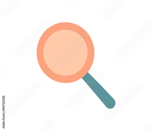 Flat design magnifying glass icon for digital search and discovery themes