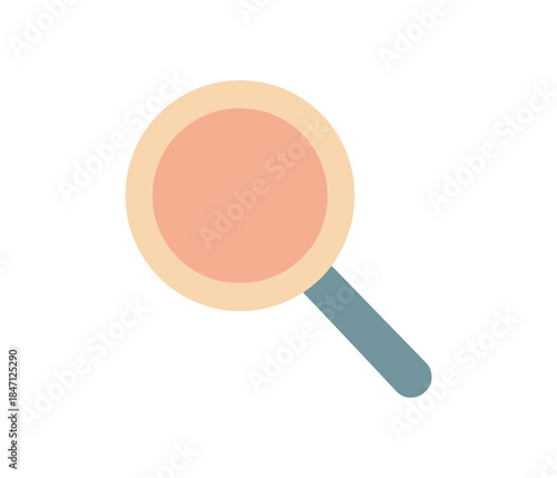 Simple flat style magnifying glass icon for search and discovery concepts