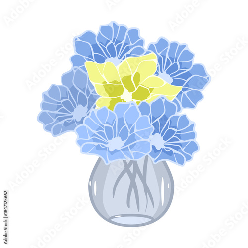 Bouquet of flowers in a vase vector illustration 