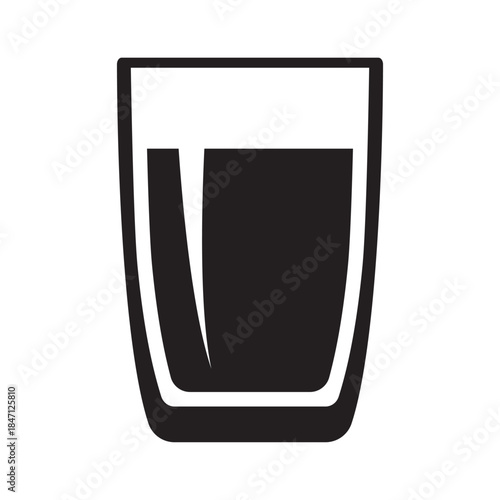 Water Glass Icon for Drinking and Refreshment Concepts