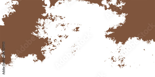 Brown abstract grunge texture background with powder paint splash pattern and coffee ink stains