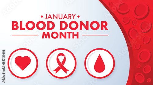 January Blood Donor Awareness Vector Design
