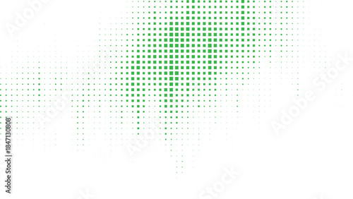 Green halftone diagonal dot fade for eco branding, web layouts, modern posters, abstract digital design vector illustration