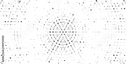 Circular halftone radial grid background for data visualization, modern posters, abstract branding, digital design vector illustration