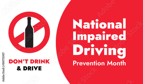 December is National Impaired Driving Prevention Month design concept 