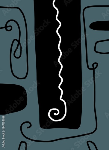 Abstract image for printing. Picture for modern interiors. The picture is painted by hand on a tablet.