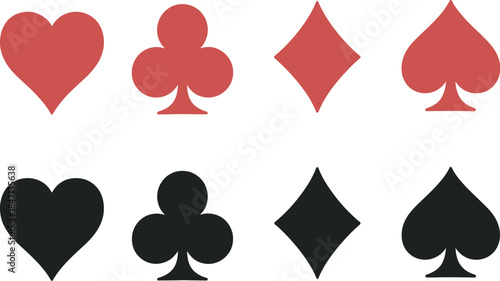 Playing Card Icons for Casino and Game Design Vector