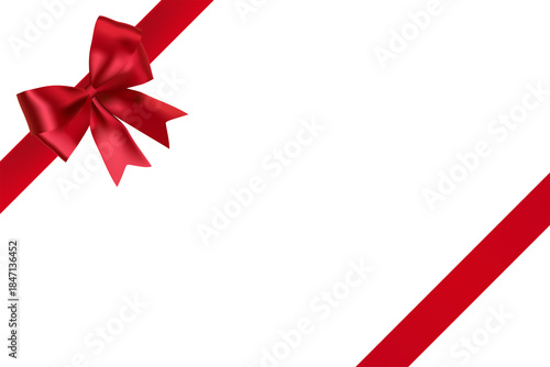 red ribbon on white background