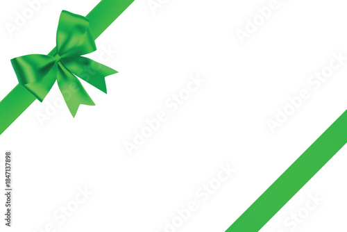green ribbon with bow