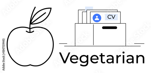 Vegetarian concept. Vegetarian linking healthy lifestyle choices with professional career opportunities. Vegetarian diet and professional identity connection explored. Great for wellness, careers