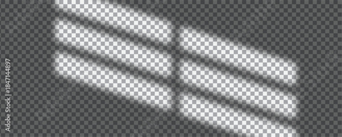 Shadow of Window Blinds Light Overlay on Transparent Background