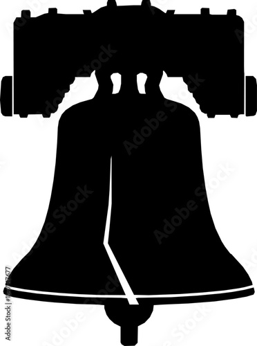 Liberty bell silhouette icon. Clipart image isolated on white background
