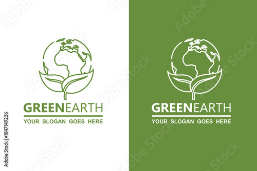 ecology earth planet globe icons isolated on white and green background