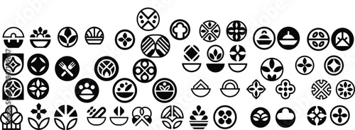 Cooking web icons in line style. Frying pan, fork, knife, recipe book, microwave, collection. Vector illustration.