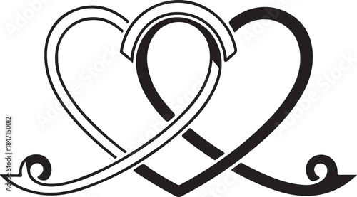 Intertwined heart knot design representing eternal love and commitment, a symbolic graphic for romance, wedding, and partnership.