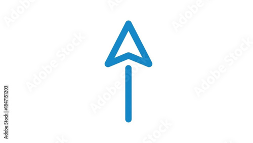 Minimalist blue upward arrow icon for navigation and upload